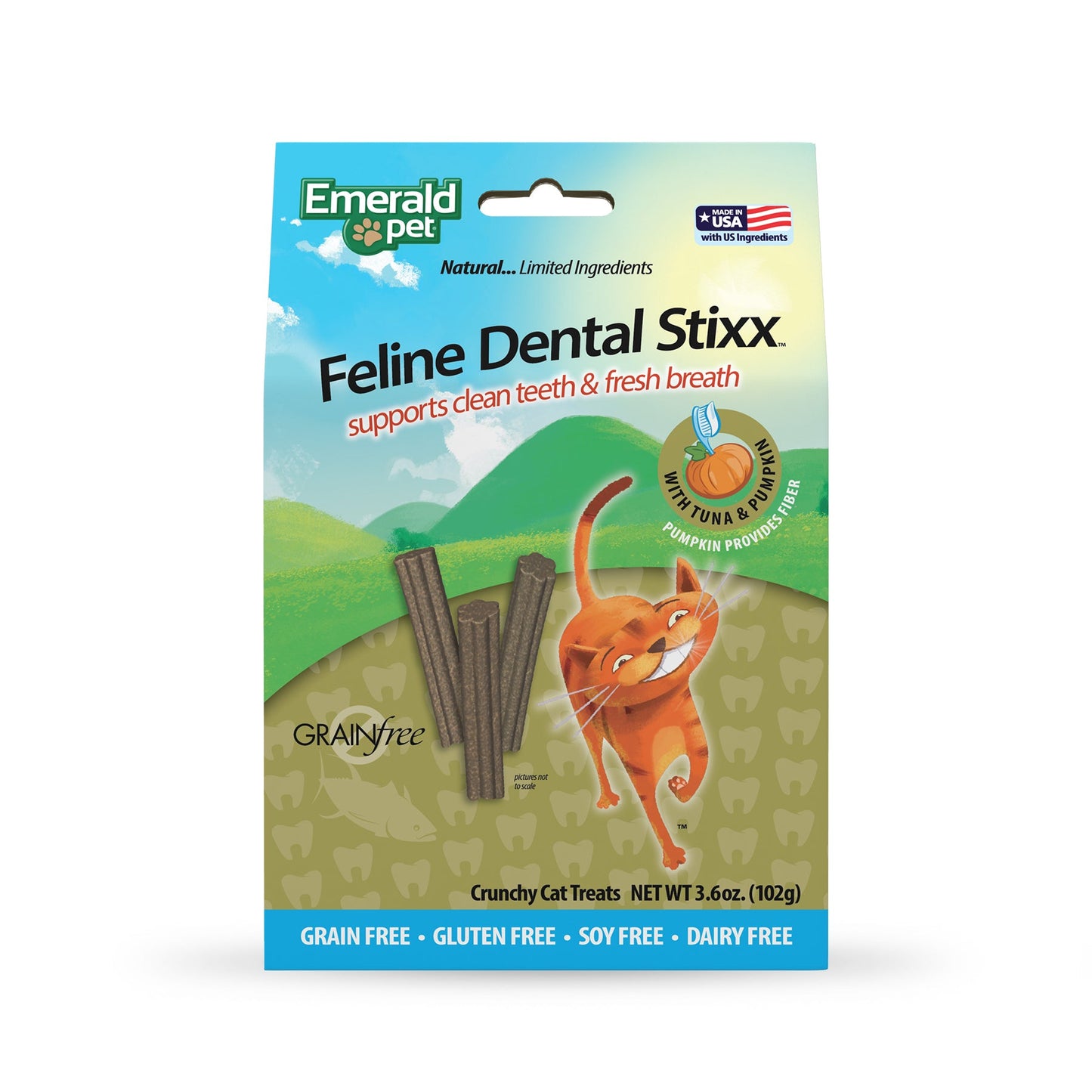 Dental Stixx / Emerald Pet / Premios para gato / Sabor Atún