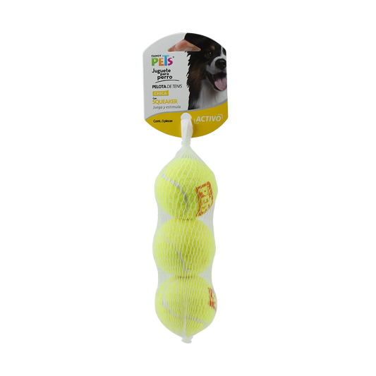 Pelota de tenis con squeaker chica / Fancy Pets / 3 pz