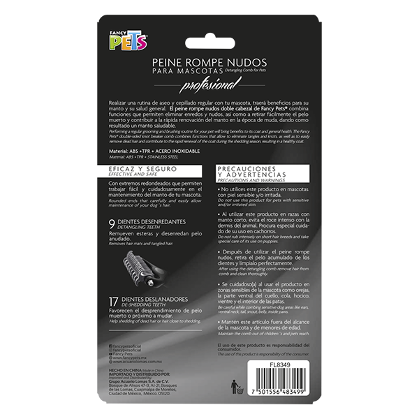 Peine para muda y rompe nudos / Fancy Pets