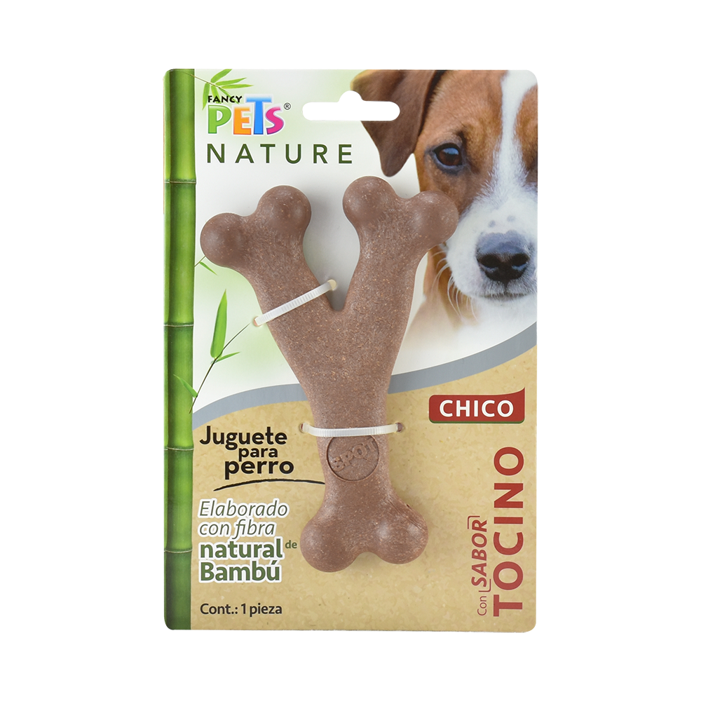 Hueso Triple de Bambú Chico / Fancy Pets / Sabor Tocino