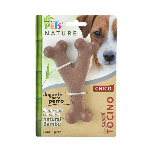 Hueso Triple de Bambú Chico / Fancy Pets / Sabor Tocino