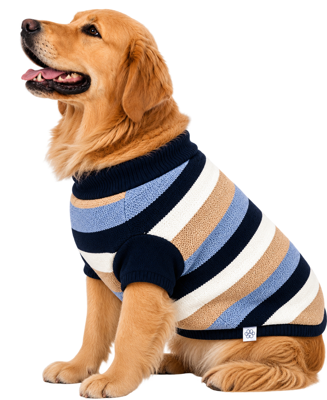 Suéter para Perro Rayas Azul con Interior de Borreguita