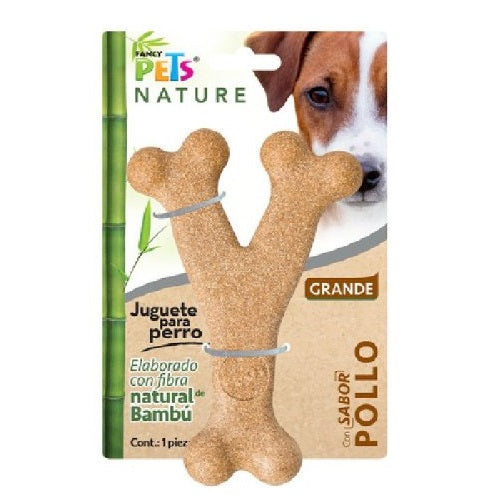 Juguete para perro / Hueso de Bambú / Grande sabor Pollo