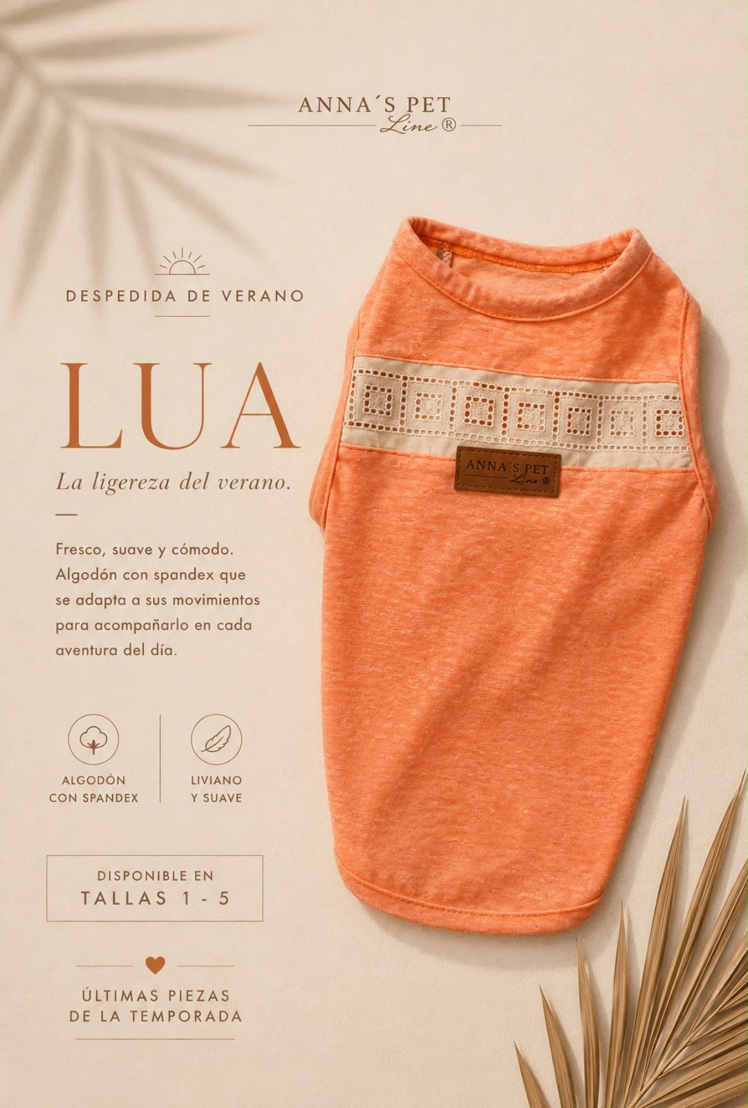 Playera para Perro Lua Naranja – Anna’s Pet Line