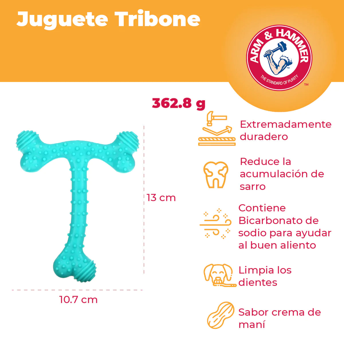 Juguete para perro / Hueso T / Arm & Hammer