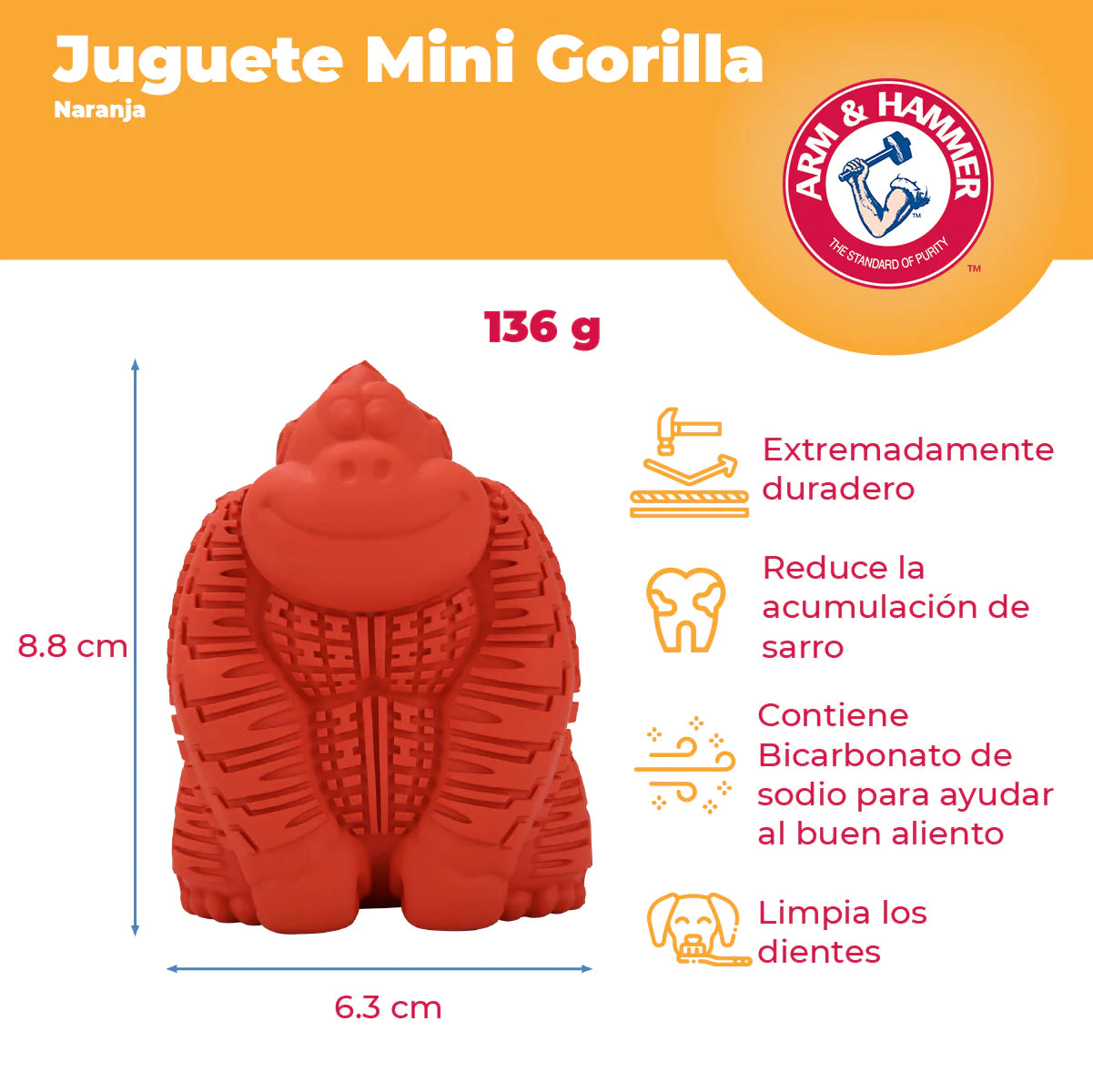 Juguete para perro / Gorila Mini / Arm & Hammer