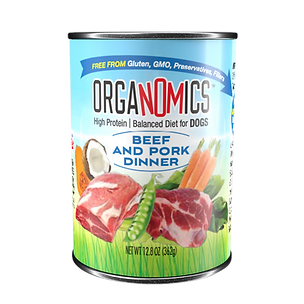 OrgaNOMics / Alimento Húmedo / Ingredientes Orgánicos Perro Adulto / Res y cerdo / 354 g