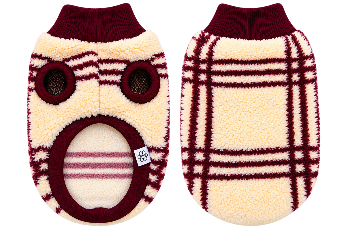 Suéter de Peluche Tinto para Perro – Extra Suave y Calientito