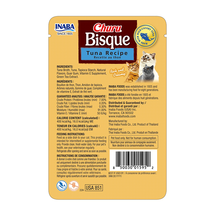 INABA Churu® Bisque Receta de Atún para Gatos – 40 g