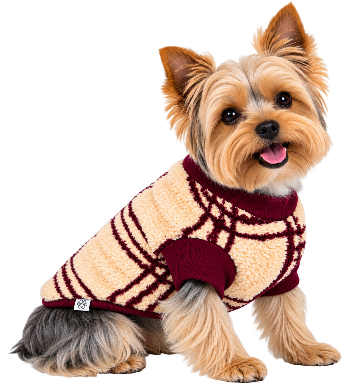 Suéter de Peluche Tinto para Perro – Extra Suave y Calientito