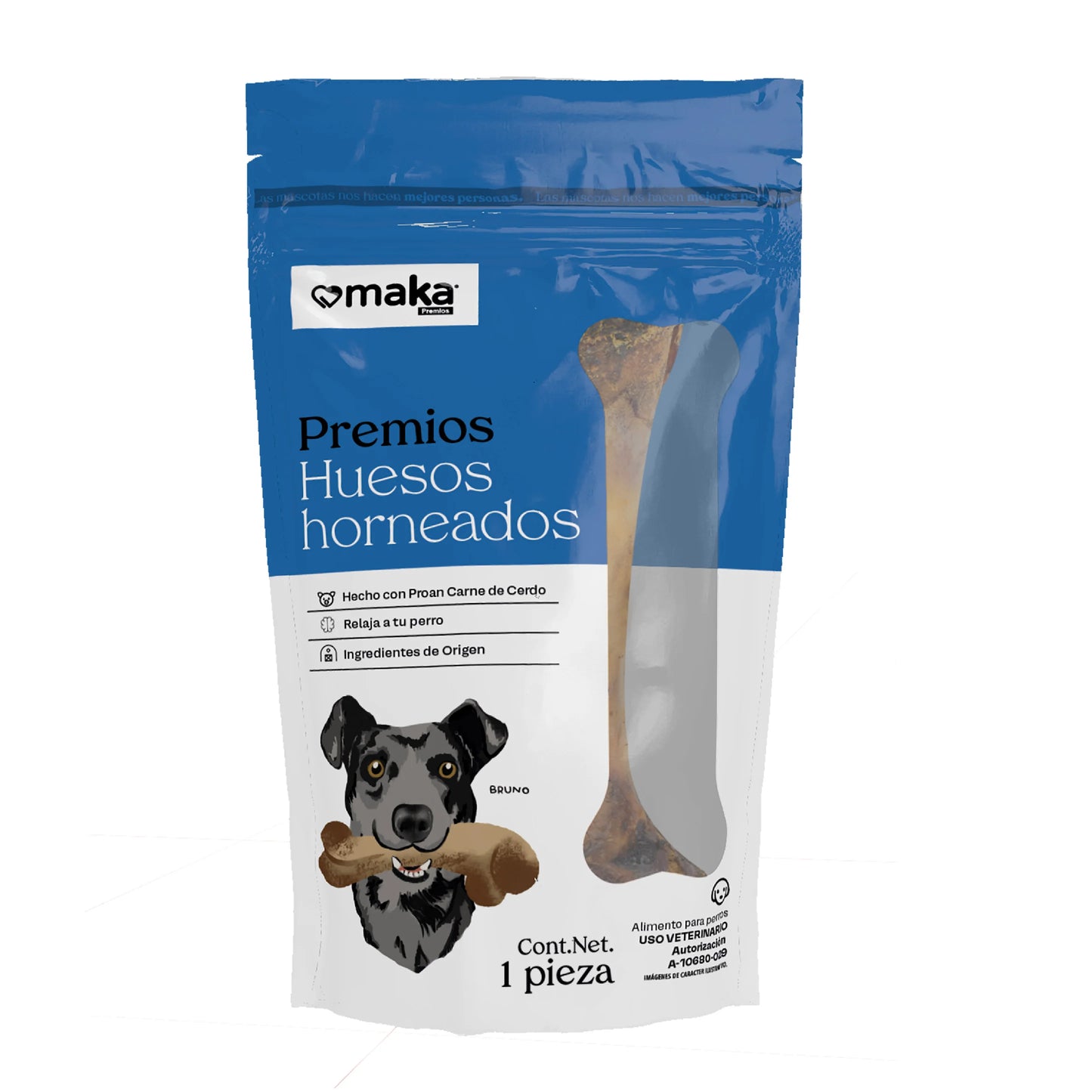 Hueso de femur horneado / Maka / 1 pieza