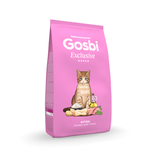 Alimento para gato / Gosbi Exclusive Kitten / Pollo y pavo / 1.5 kg