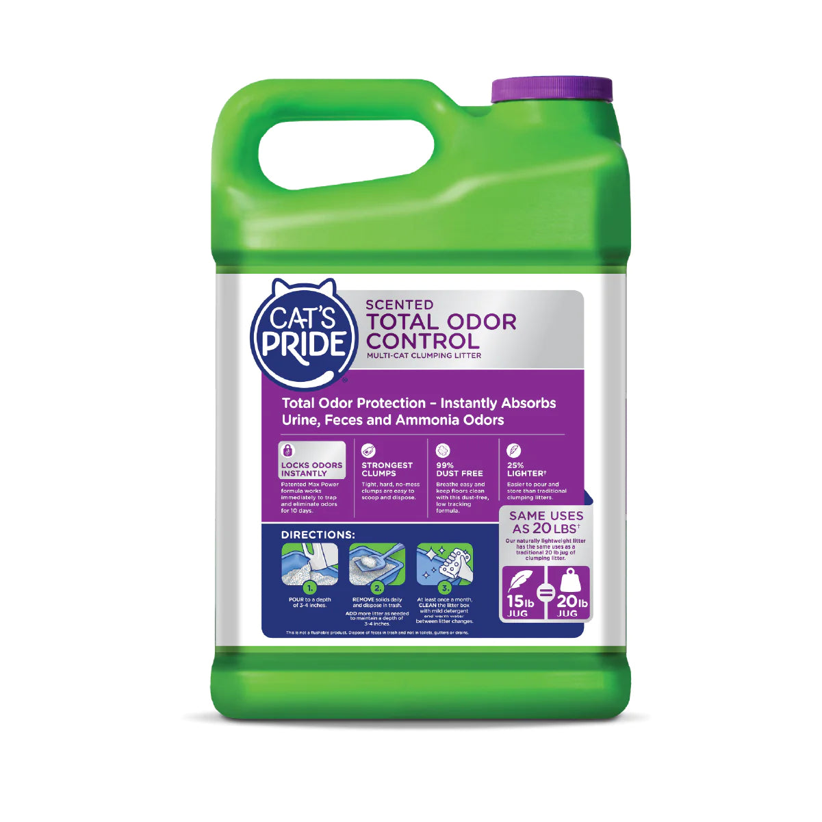 Cats Pride Scented total odor control / Arena para gato Aglutinante / Controla olores al instante / 6.8 kg