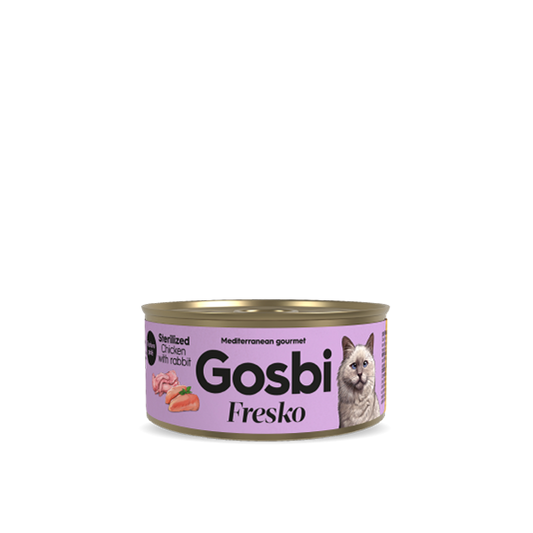 Alimento húmedo para gato / Pollo con Conejo / Gosbi / 70 gr