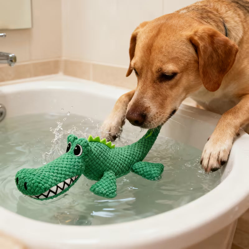 Juguete de peluche para perro / Dinosaurio verde