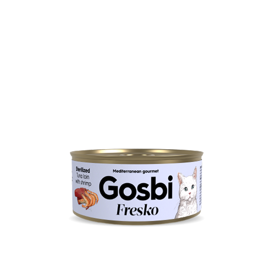 Alimento húmedo para gato / Atún con camarón / Gosbi / 70 gr