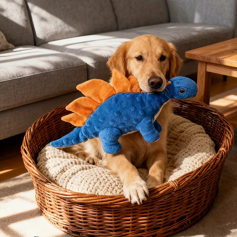 Juguete de peluche para perro / Dinosaurio azul