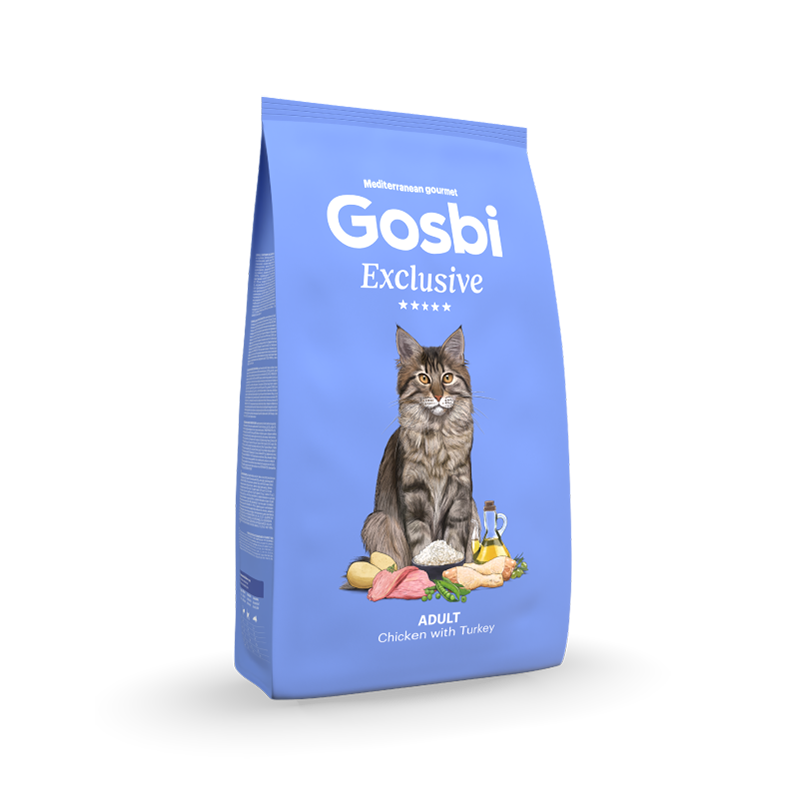 Alimento para gato / Gosbi Exclusive Gato Adulto / Pollo y pavo / 400 gr