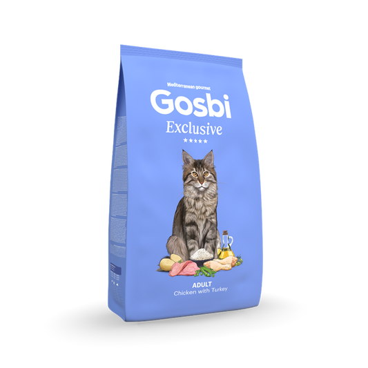Alimento para gato / Gosbi Exclusive Gato Adulto / Pollo y pavo / 1.5 kg