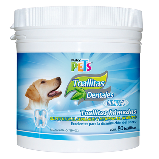 Toallitas dentales / Fancy Pets / 80 pz