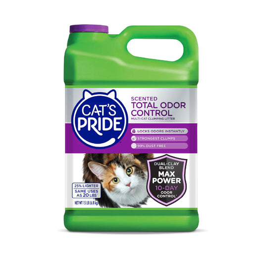 Cats Pride Scented total odor control / Arena para gato Aglutinante / Controla olores al instante / 6.8 kg