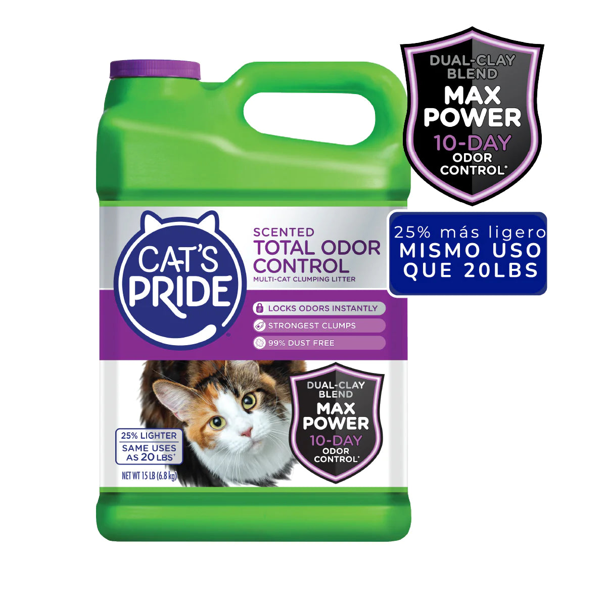 Cats Pride Scented total odor control / Arena para gato Aglutinante / Controla olores al instante / 6.8 kg