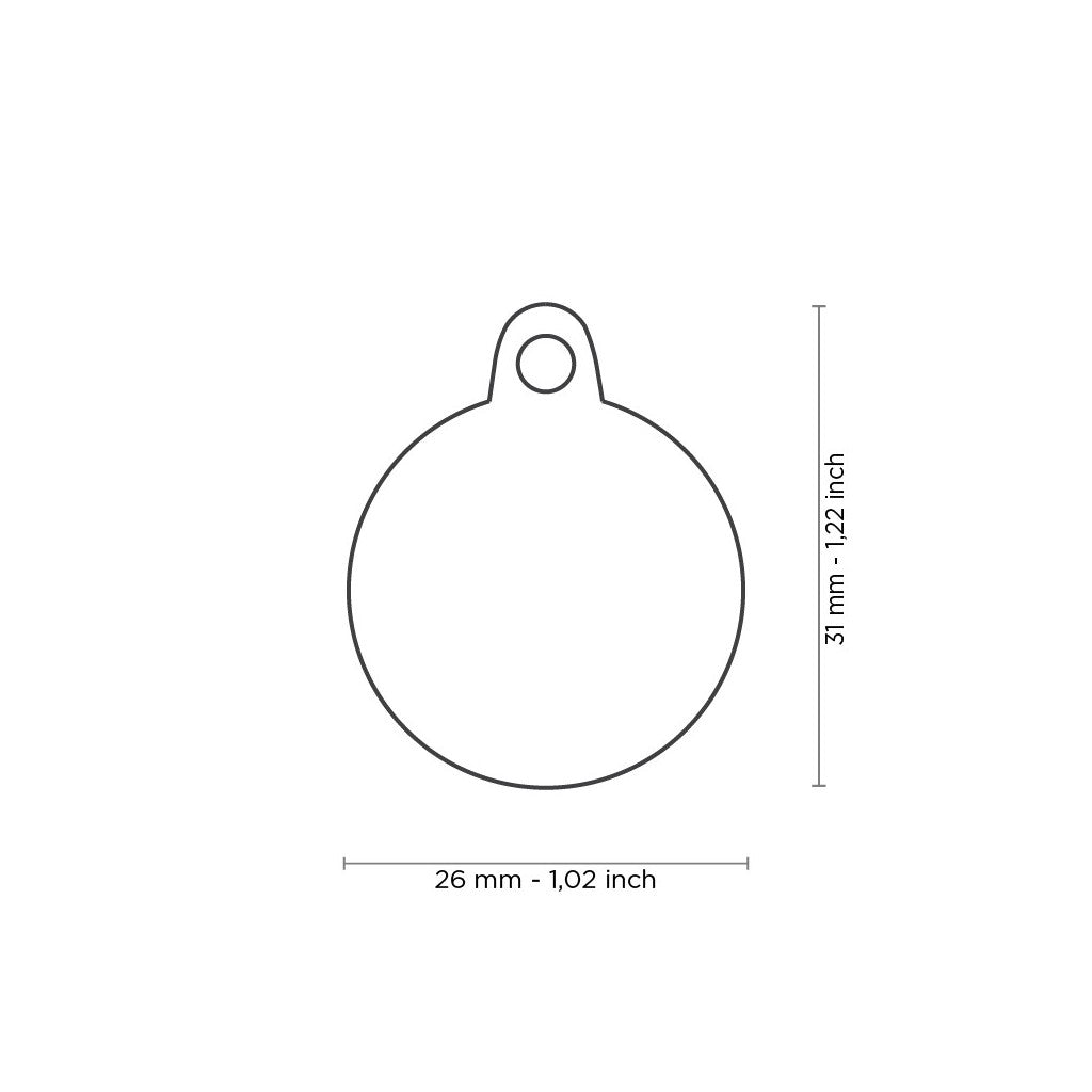 MyFamily Basic Handmade Círculo Azul – Placa de Identificación Personalizada