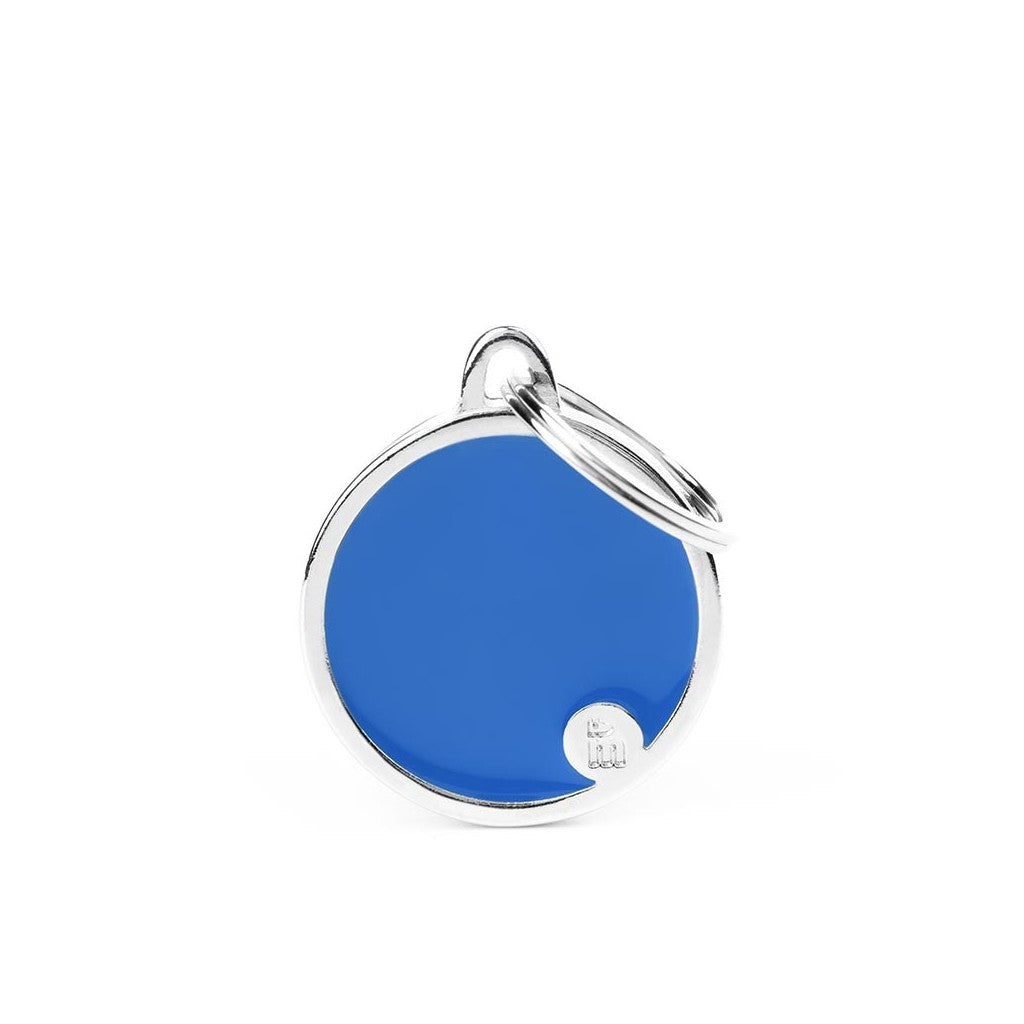 MyFamily Basic Handmade Círculo Azul – Placa de Identificación Personalizada