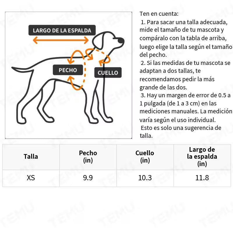 Juego de Capa Mexicana con Sombrero para Mascota – Multicolor Talla XS