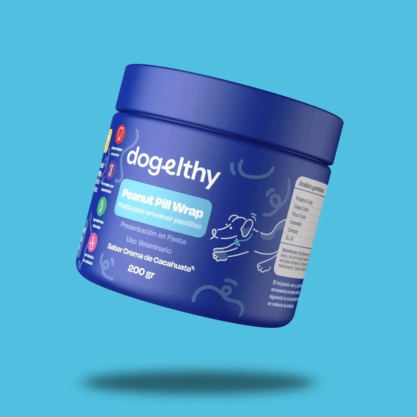 Dogelthy / Pill Wrap / Recubrimiento de pastillas para perros / Sabor crema de cacahuate