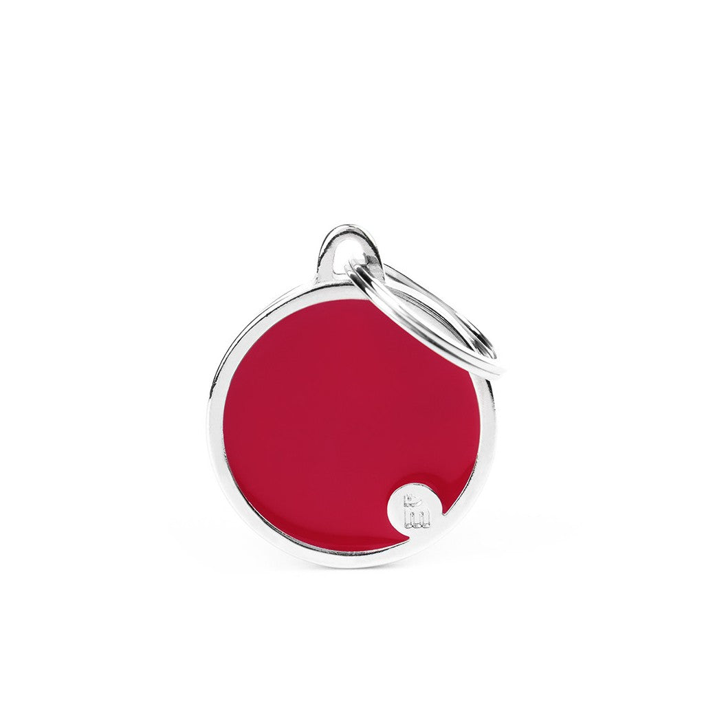 My Family Basic Handmade Círculo Rojo – Placa de Identificación Personalizada