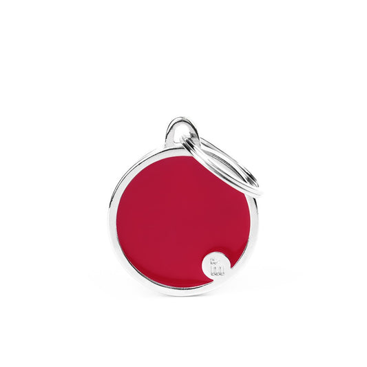 My Family Basic Handmade Círculo Rojo – Placa de Identificación Personalizada