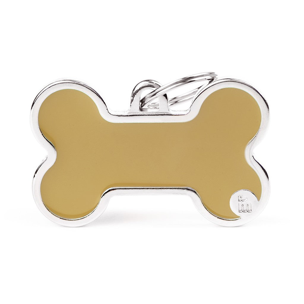 My Family Basic Handmade Hueso XL Capuchino – Placa de Identificación Personalizada