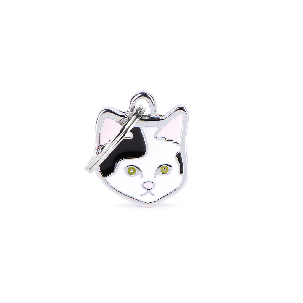 MyFamily Friends Gato Europeo Blanco y Negro – Placa Personalizable