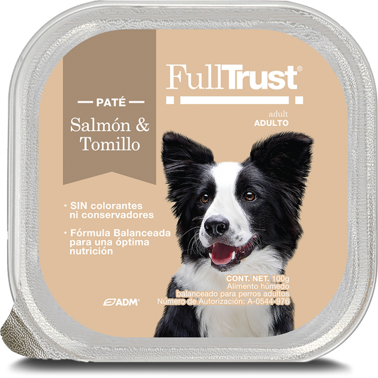 Alimento húmedo para perro / FullTrust / Salmón y Tomillo / 100 gr