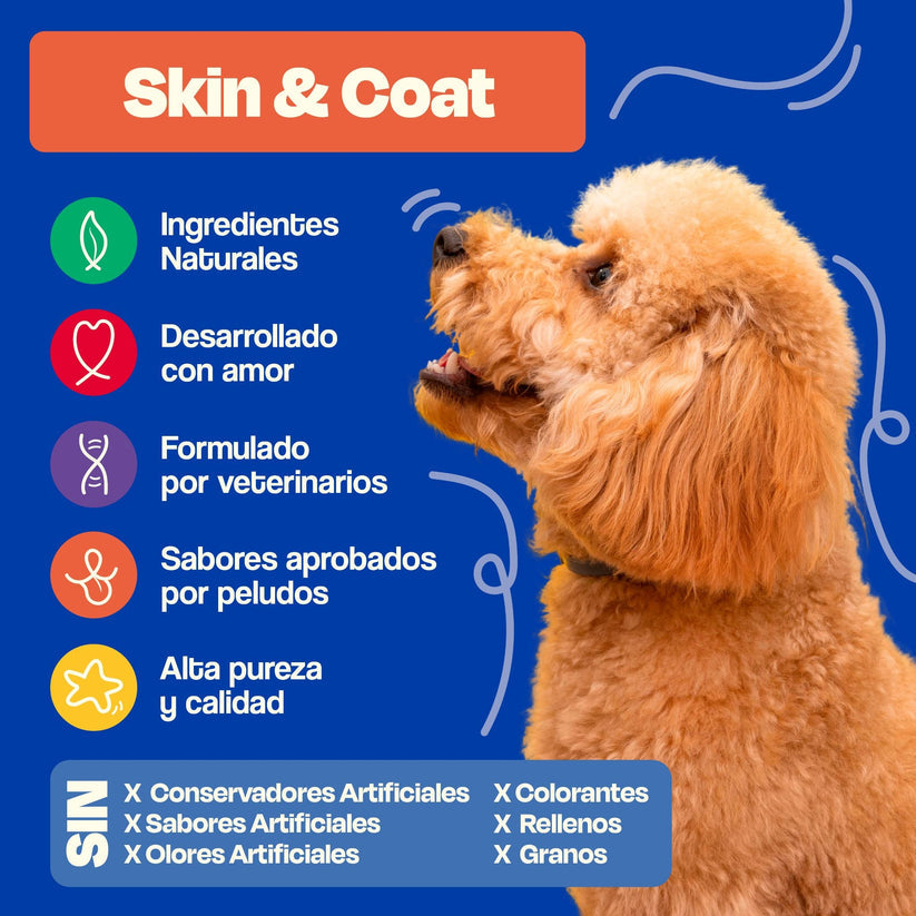 Dogelthy / Skin & Coat / Suplemento para Pelaje y Piel Libre de Resequedad e Irritación sabor a Pescado