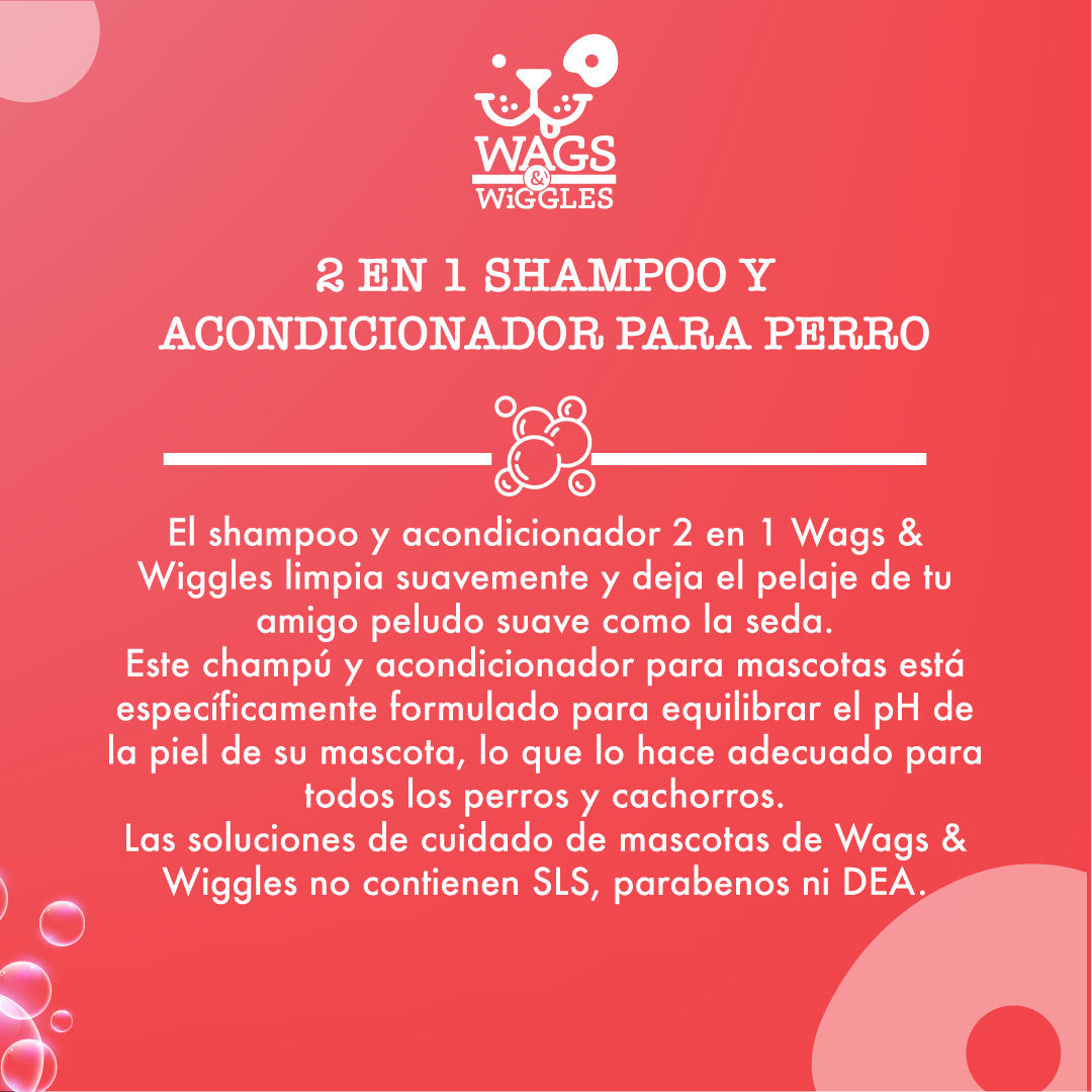 Shampoo Y Acondicionador 2 En 1 Para Perro / Wags & Wiggles / Aroma Sandía Fresca / 473 mL