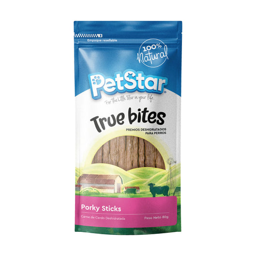 Premios para perro tiras de cerdo / Porky Stick de Petstar / 80 gr