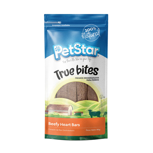 Premios para perro tiras de corazón de res / Beefy Heart Bars de Petstar / 80 gr