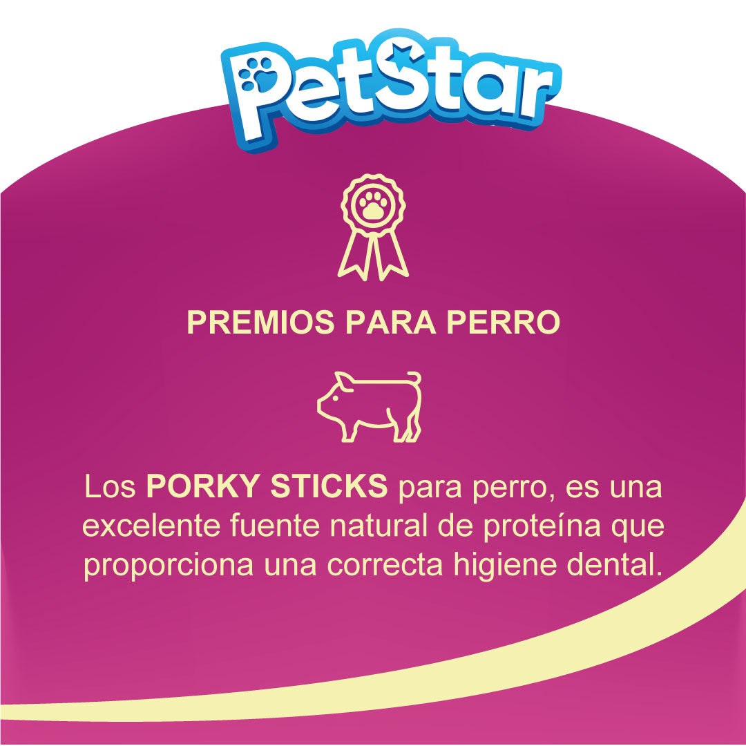 Premios para perro tiras de cerdo / Porky Stick de Petstar / 80 gr