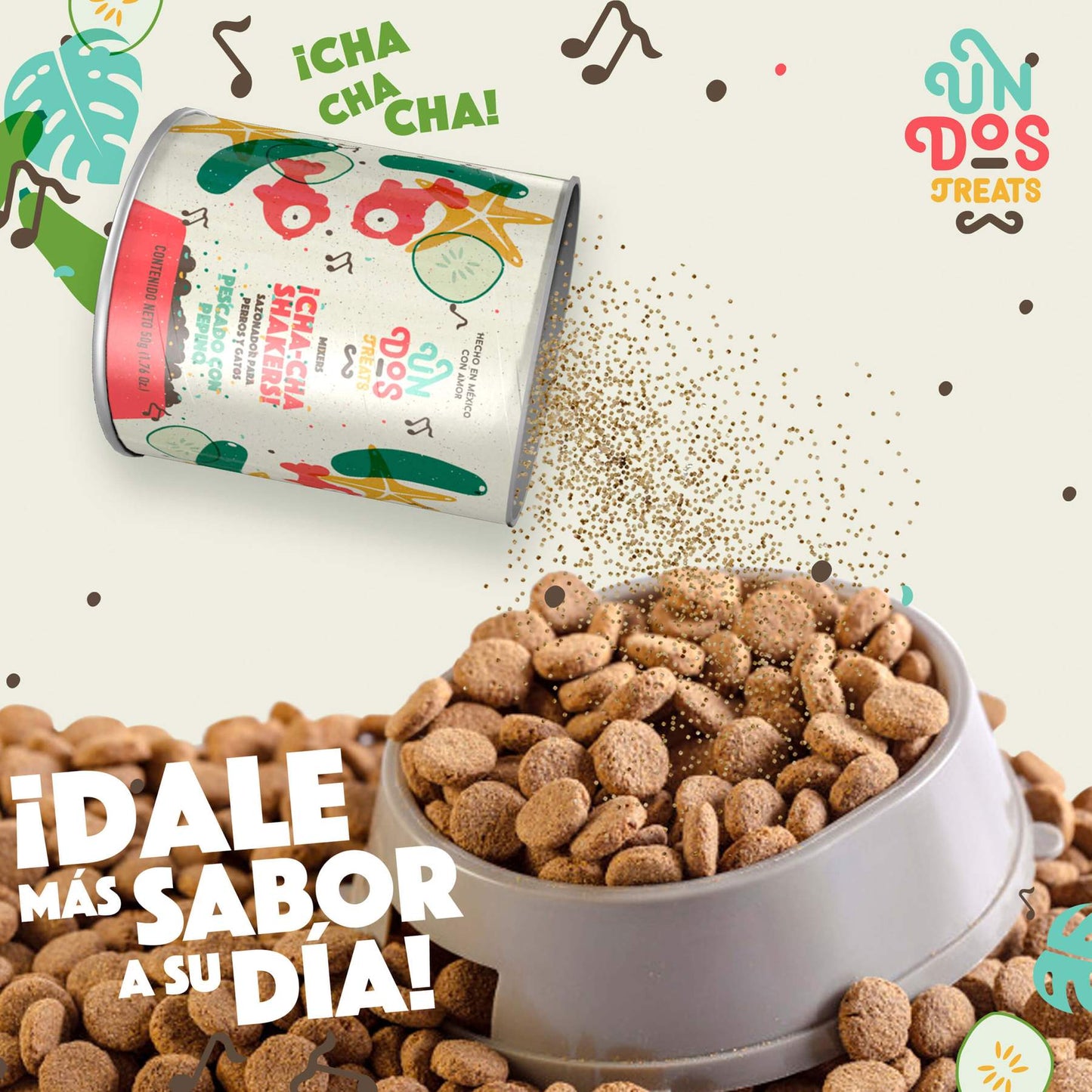 ¡Cha-Cha-Shakers! Sazonador para perros y gatos / Pescado con pepino