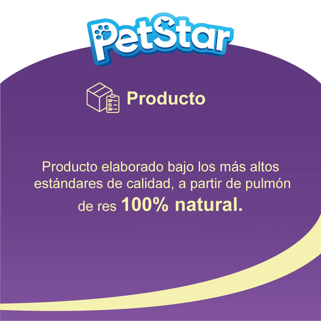 Premios para perro pulmón de res / Beefy Lung Chips de Petstar / 40 gr