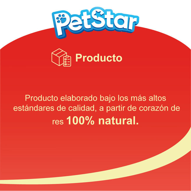 Premios para perro corazón de res / Beefy heart chips de Petstar / 80 gr