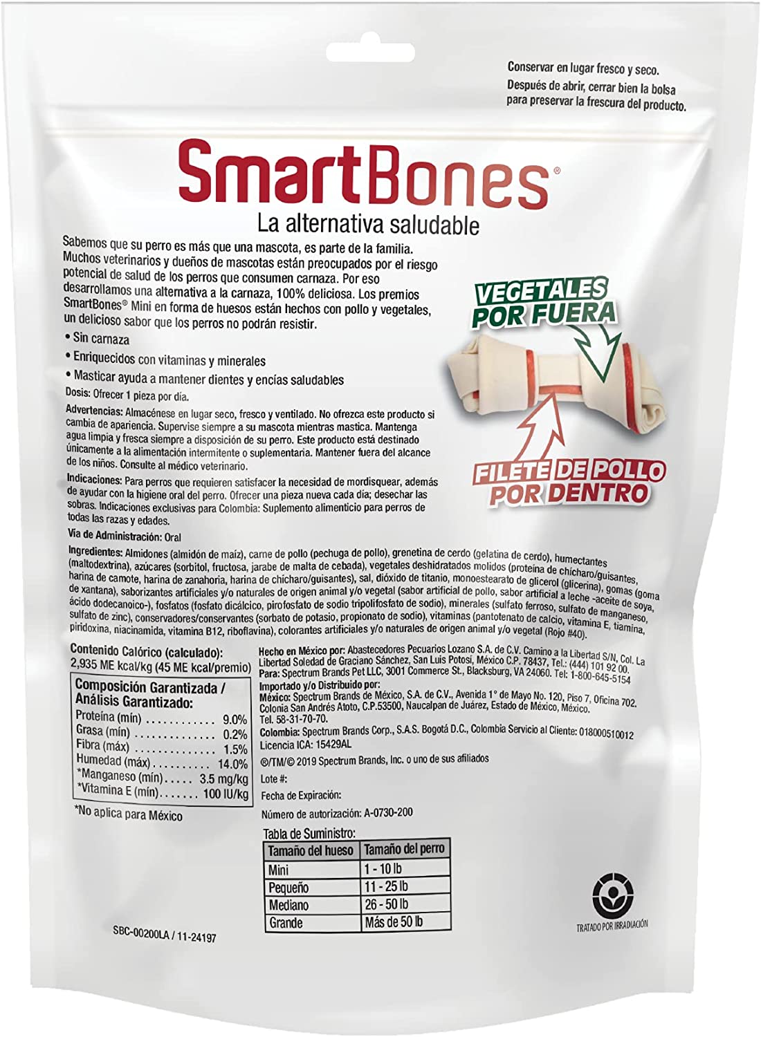 SmartBones Mini / Premios para perro sabor pollo / salud dental 8 pz mini