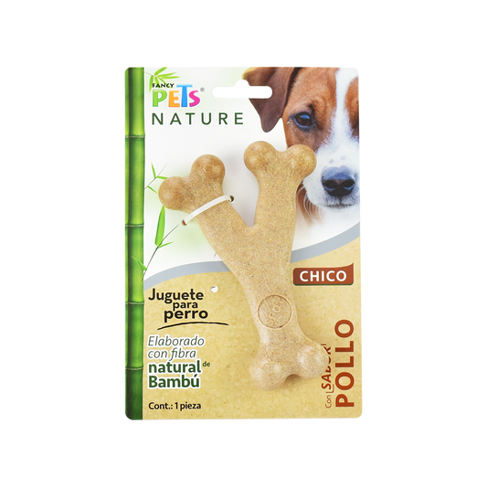 Juguete para perro / Hueso de Bambú / Chico sabor Pollo