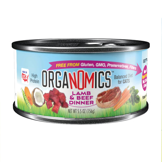 OrgaNOMics / Alimento Húmedo / Ingredientes Orgánicos Gato / Cordero y Res / 156 g