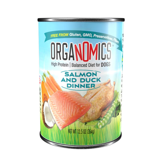 OrgaNOMics / Alimento Húmedo / Ingredientes Orgánicos Perro Adulto / Salmón y Pato / 354 g